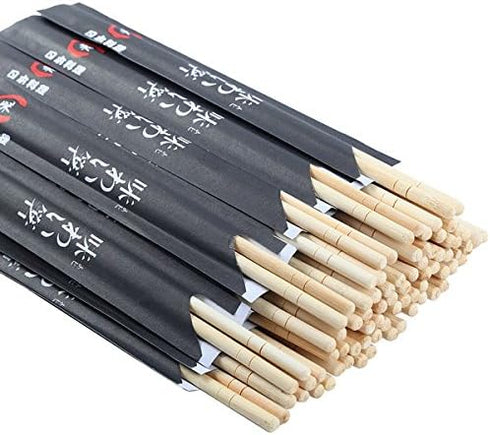 Disposable Chopsticks Pack of 100 Pair, 9" Japanese Style Sleeved Sushi Chopsticks by Gmark GM1038...