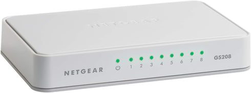 NETGEAR 8-Port Gigabit Ethernet Unmanaged Switch (GS208) - Desktop, Ethernet Splitter, Silent Operation, Plug-and-Play...