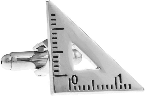 Ruler Triangle Architect Pair Cufflinks in a Presentation Gift Box & Polishing Cloth...