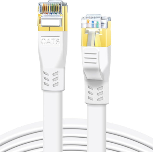 DDMALL CAT 8 Ethernet Cable, 1.5ft 3ft 6ft 10ft 15ft 20ft 25ft 30ft 40ft 50ft 65ft 100ft Flat LAN Cable, 40Gbps High Speed Internet Cable with RJ4...