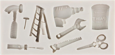 Construction Tools Fondant Silicone Molds Hand Tool Chocolate Mold Wrench Mold For Cake Decoration Cupcake Topper Candy Polymer Clay Gum Paste Set...