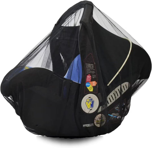 Stroller Netting Mosquito for Baby, Sewn in Pouch, Toddler Mosquito Net for Stroller with Storage Bag, Infant car seat mesh net, Black...