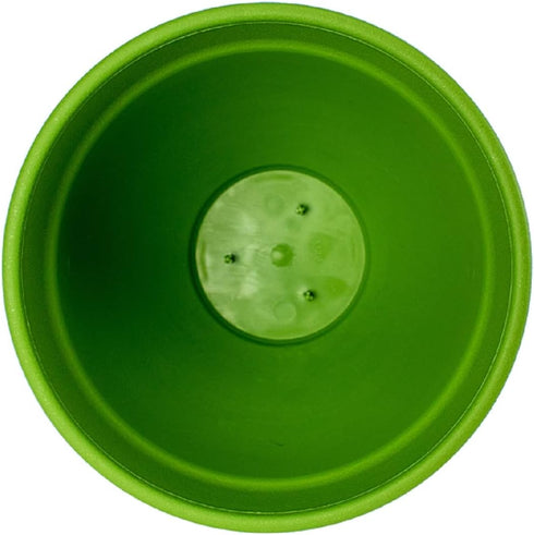 The HC Companies 10 Inch Rings Planter with Self Watering Disk - Lightweight Indoor Outdoor Plastic Plant Pot for Herbs and Flowers, Green...