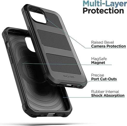 ENCASED 2-in-1 iPhone 15 Pro Max Battery Case Combo - Protective Full-Body Cover with Removable Power Bank (Compatible with MagSafe) Black...