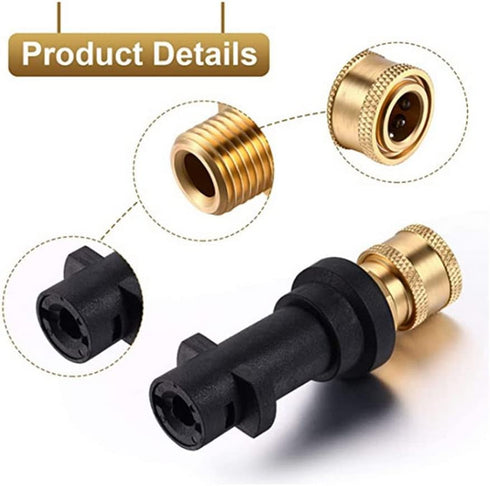5 in 1 Pressure Washer Rotating Turbo Adjustable Nozzle Tip 4000 psi and 1/4'' Quick Connect Fitting Pressure Washer Gun Adapter for Karcher K2, K...