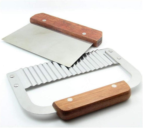 Pack of 2 Stainless Steel Wavy & Straight Soap Mold Loaf ?soap cutter Garnish Potato Vegetable Cake Cutter Cutting Tool...