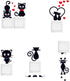 Removable Switch Sticker, 5 Pcs Cute Cartoon Black Cats Wall Sticker, Light Switch Decor Decals, Family DIY Decor Art Car Stickers Home Decor Wall...