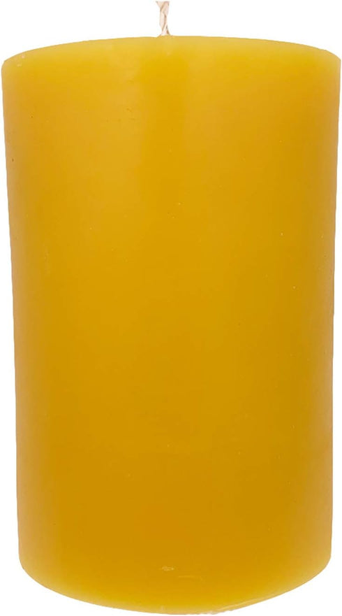100% Pure Beeswax Candle - Medium Pillar Candle - 60 Hour Burn Time - 3x4 Inch - Alternative Imagination...
