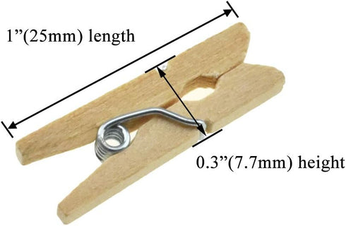 HAHIYO Wooden Clothes Pins Clothespins Mini Do NOT Fall Apart 1 inches Length 80 Pack Sturdy Strong Springs No Rust No Discoloration for Laundry B...