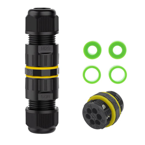 6 Pin IP68 Outdoor Waterproof Electrical Wire Connector for 5-12mm Wire Diameter, (Max 16A, 450V), 2 Way 2 Packs...