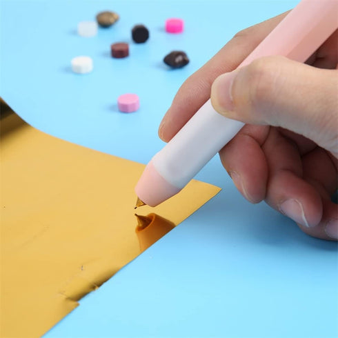 Heated Gold Foil Pen & Glimmer Heat-Activated foil Roll Sets for Card Making Scrapbooking Tool Kits Calligraphy Tip 2.5x0.35mm Scrapbooking Drawin...