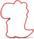 Dinosaur Cookie Cutter 5“, Dinosaur Biscuit Cutter, Cookie Cutter for Baking, Cookie Cutter for Kids, Metal Cookie Cutter Coated with Red Top Rubb...