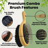 Dog Brush for Shedding - Cat Brush for Shedding - Double Sided Bamboo Brush Ball Pin and Soft Nylon Bristle - Dog and Cat Grooming Brush (Small)...