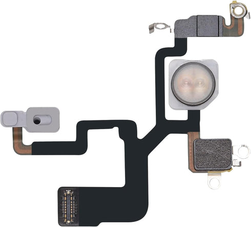 Flash Light Flex Cable Replacement for iPhone 12 Pro Max Repair Flashlight Part Fix Silent Switch with Pre-Installed Metal Bracket Holder 12Promax...