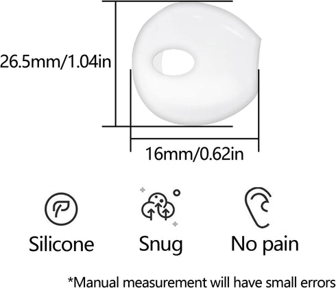 EKIND 4 Pcs Ear Cover Tips Anti-Slip Silicone Soft Replacement Sport Earbud Tips Compatible for iPhone 7 / 6S / 6 Plus / 5S / 5C / 5 Headphones Ea...