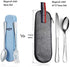 Portable 3 Pieces Flatware Set for School Work Travel Outdoor, Stainless Steel Fork Spoon Chopsticks (Pink Case)...
