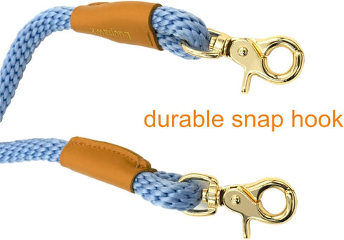 7FT Multifunctional Rope Dog Leash,Hands Free Dog Leash, Crossbody Rope Leash, Adjustable Long Leash for 2 Dogs (7ft*12mm, Airy blue)...