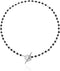 Dainty Flower Toggle Clasp Choker Necklace Black Crystal Beads Plum Blossom Shape OT Clasp Necklace Boho Irregular Stone Clavicle Chains Minimalis...