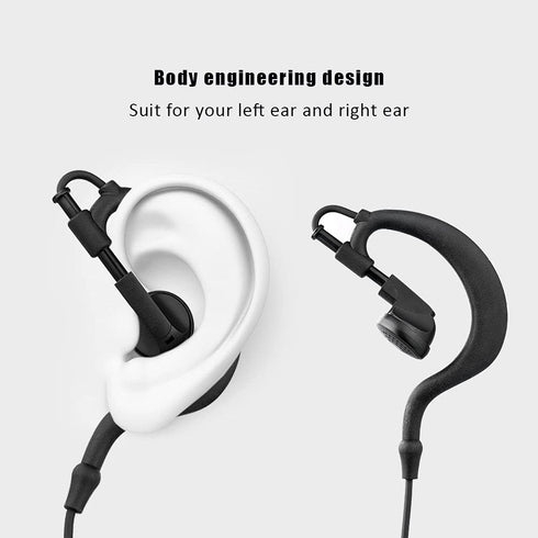Two Way Radio Earpiece with PTT Compatible with Kenwood 2.5mm+3.5mm 2-Pin Walkie Talkie Headsets Single Wire Mic Headphone...