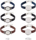 FASHEWELRY 14Pcs PU Leather Cord Bracelet Bezel Tray Blank Flat Round Cabochon Settings Bezel Tray Watch Bands Base Tray Bracelet Blanks with Glas...