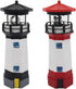 Solar Lighthouse Outdoor Solar Rotating LED Lighthouse Light Waterproof Lighthouse Statue Decorative LED Rotating Lamp for Garden Landscape Outsid...