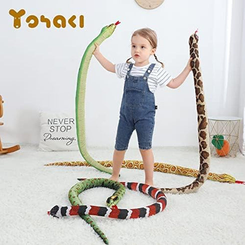 Snake Plush Toy, 59'' Large Washable, Giant Simulation Plush Cuddle Toy, Soft and Cute Children's Gift for Boys and Girls, Birthday Party Gift Pra...
