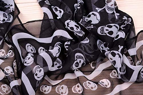 Sugar Skulls Print Scarf Shawl Halloween Large Fashion Scarves for Women (2 skull)...