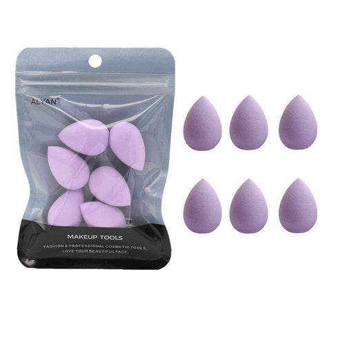 6PCS Mini Makeup Sponge Small Beauty Sponge Blender Set for Foundation, Powder, Concealer Highlight,and Eye Shadow, Purple...