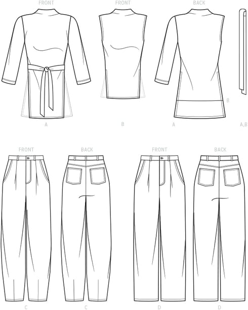 Know Me Misses' and Women's Knit Tops and Jeans Sewing Pattern Packet by Brittany J. Jones, Design Code ME2002, Sizes 30W-32W-34W-36W-38W...