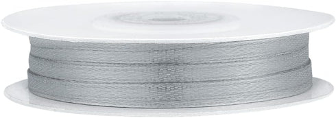 LIUYAXI Silver Double Faced Satin Ribbon, 1/8" X50 Yards, Thin Ribbons Perfect for Gift Wrapping DIY Craft Hair Bows Tag Floral Arrangement...