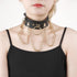 Punk Goth Choker Necklace Adjustable PU Leather Chain Alloy O-Ring Tassel Pendant Choker Vintage Circle Clavicle Collar Halloween Cosplay Costume ...