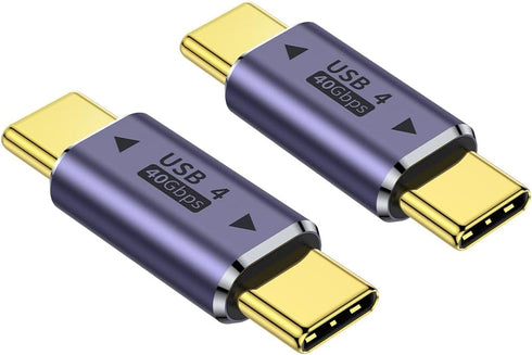 AuviPal USB C Male to Male Adapter (2 Pack), USB Type C Connector Extender Compatible with Thunderbolt 4/3 Support up to 100W Charging, 40Gbps Dat...