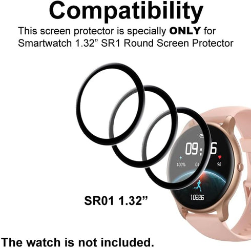 3D Screen Protector Compatible with Parsonver SR1 1.32” Round Smart Watch, 3-PACK...