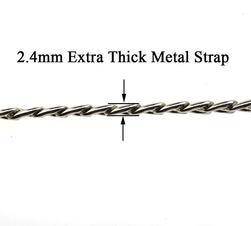 HAHIYO Purse Chain Strap 15.7 inches Bright Silver for Shoulder Cross Body Sling Purse Handbag Clutch Replacement Comfortable Flat 0.4' Wide Enoug...