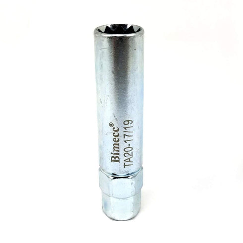 TA20-17/19 10-Spline Lug Nut Tool Key, Passenger w/ 17mm & 19mm Hex Drive, Steel...
