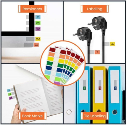 Sticky Tabs for Books, Notebooks & Documents - Annotate, Mark Pages, Eco-Friendly Index Tabs & Page Flags for Organizing - Self Adhesive & Waterpr...