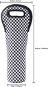 Single Wine Carrier Tote Bag (Checkered) (black white)...