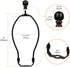 8 Inch Lamp Harp, 2 Set Black Lamp Shade Harp Holder with Finial, DIY Detachable Replacement Lampshade Adapter Harp Bracket Hardware for Table & F...