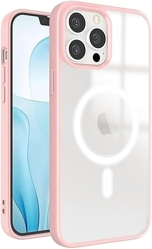 MAKASI Magnetic Case, Compatible with MagSafe,Ultra Slim Hard PC with Soft TPU Edges Protective Case,for iPhone 13,6.1 Inch Case (Pink)......