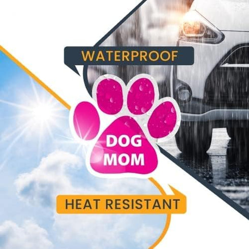 Magnet Me Up: Dog Mom Pink Pawprint Magnet Decal - 5 Inch - Heavy-Duty Automotive Magnet - Show Your Love for Dogs - Perfect for Cars, Trucks, SUV...