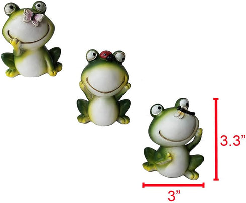 Garden Frog S/3 Ornaments Polyresin Garden Decor Statues for Yard and Patio Lawn Cute Frog Indoor Outdoor Decoration Frog Figurines Animal Statue ...
