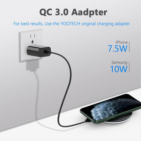 yootech Wireless Charger, 10W Max Wireless Charging Pad with Quick Adapter, Compatible with iPhone 15/15 Plus/15 Pro Max/14/13/SE 2022/12/11/X/8,S...