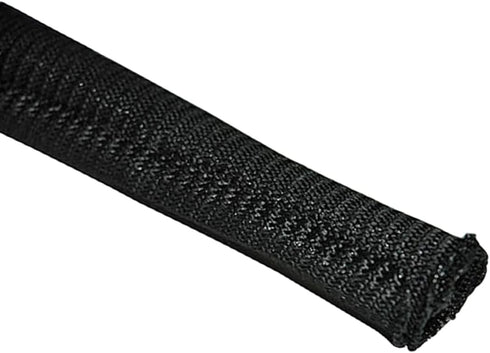 Electriduct 1/8" Gator Sleeve Braided Wrap Around Sleeving Wire Protection Cable Flexible Side Entry Conduit - 10 Feet - Black...