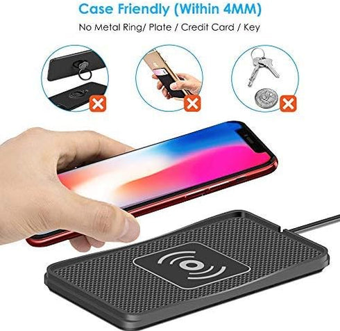 POLMXS Wireless Charger Car Charging pad 15W Fast Wireless Phone Charger Cell Phone Flat Charging mat Compatible with iPhone 11/12/12/14/15 Galaxy...