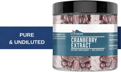 Earthborn Elements Cranberry Extract 200 Capsules, Pure & Undiluted, No Additives...