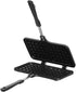 Baffect Non-stick Cast Aluminum Stovetop Waffle Iron, 8.7 Inches Camping Waffle Maker Pan, Portable Stove Top Aluminum Waffle Maker Pan for Family...