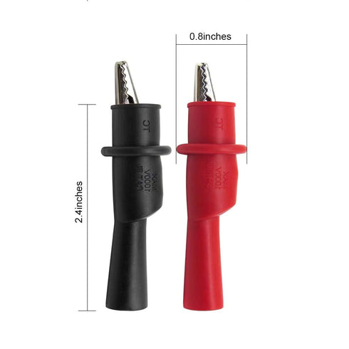 4PCS Silicone Alligator Clips Set, Professional 1000V 10A Alligator Clip Test Kit, Banana Test Lead Probe Clip, Test Extension Suitable Used in La...