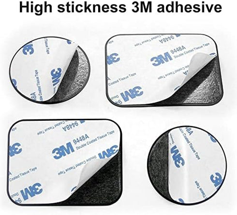 Replacement Metal Plates Set (8 Pack) for Magnetic Car Phone Holders, Wall, Air Vent Mounts, Cases, Magnets. Kit of 4 Black Round and 4 Rectangula...