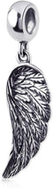Angel Wing Charm 925 Sterling Silver Wing Pendant Feather Charm Lucky Bracelets Charm...