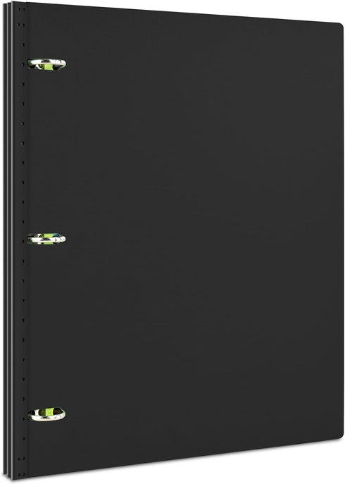 1 Inch Telescoping 3 Ring Binder- 1 PCS-Black, Portable Plastic Binder with Telescoping Spine, 3 Ring Binder with Foldable Front Cover Holds 8.5" ...